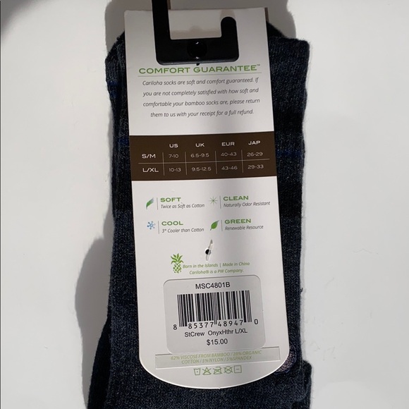 Men's Bamboo Crew Socks - Black - Picture 2 of 12